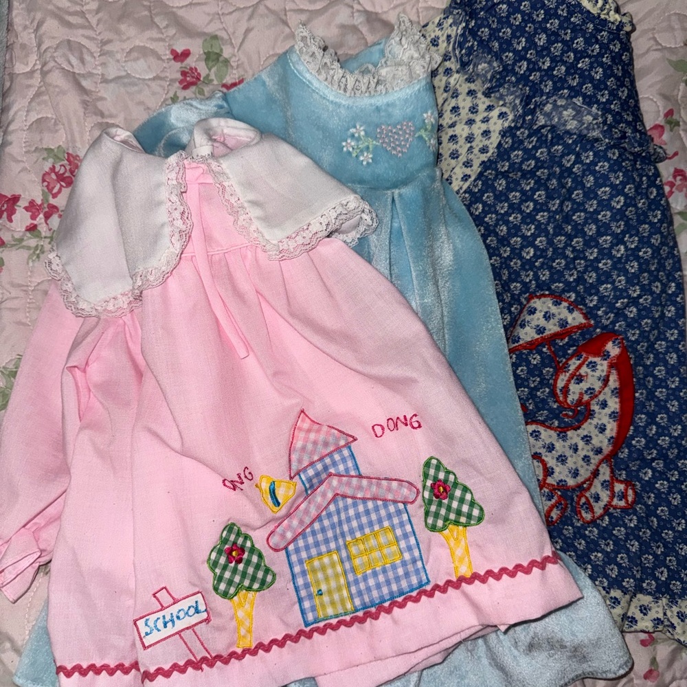 Vintage girl bundle top and blue dress